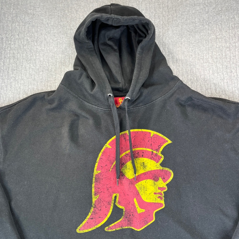 Vintage USC Trojans university College Hoodie Black XXL Authentic  Sweatshirt‎